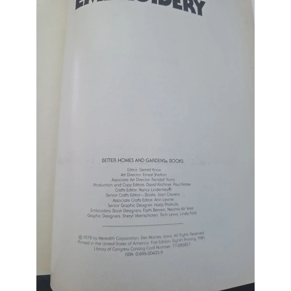 Better Homes And Gardens Embroidery‎ Vintage 1978 Hardcover Book Ed Gerald Knox
